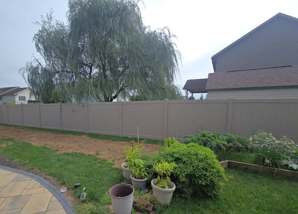 brown vinyl fence